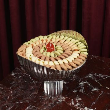 صينية استيل بقاعدة كريستال غريبة A8006